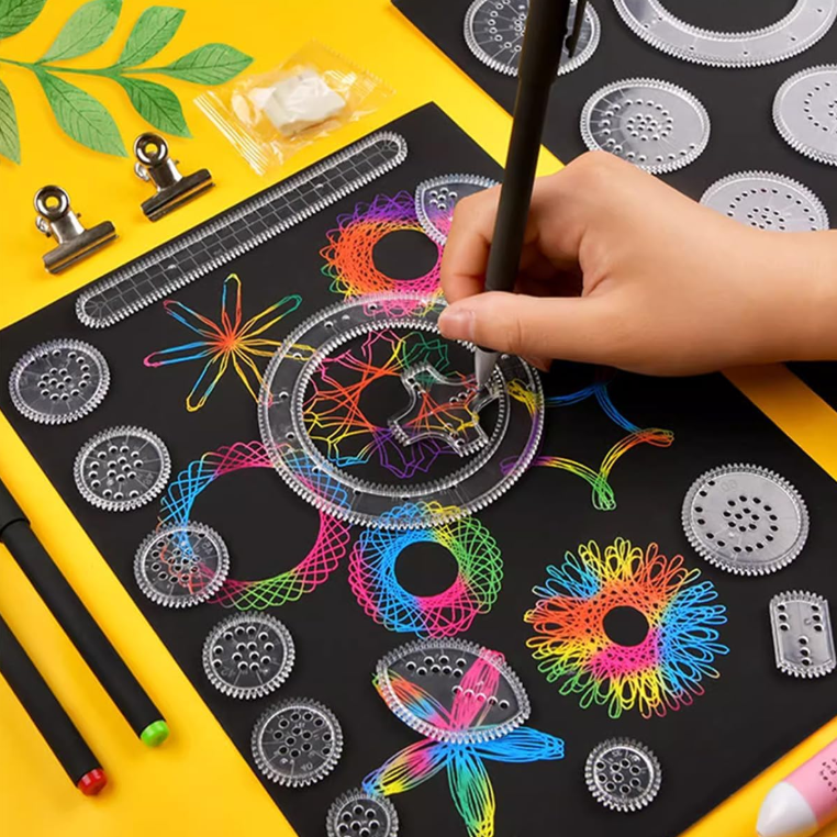 Kit Spirographe de Dessin Créatif – Jeu Éducatif et Artistique dès 8 Ans