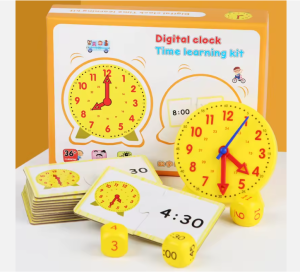 Horloge numérique en bois Montessori est un jouet éducatif d’apprentissage de l’heure pour enfants préscolaires dés 3ans