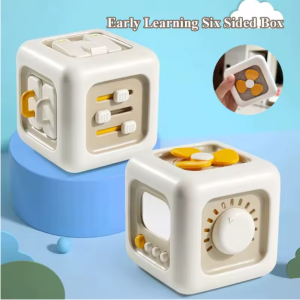 Le Jouet Éducatif Montessori Busy Board Cube est un cube d’apprentissage sensoriel et interactif; Ce jouet Montessori polyvalent stimule la motricité fine, la curiosité et la coordination main-œil idéal pour les enfants dès 1 an