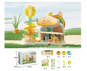 Jeu de Balle avec Toboggan en Spirale et Lumières est un Jouet Éducatif Musical pour Enfants ayant un Effets Sonores et 3 Balles Incluses