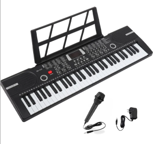 Clavier Électronique 61 Touches BD-612 c'est un Piano Numérique pour Enfants Débutants en Noir