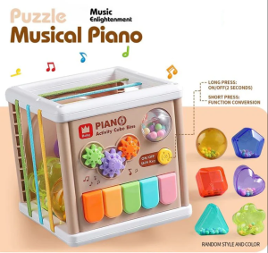 Puzzle Cube Piano 5 en 1 pour Bébé c'est un jouet Éducatif Musical et Sensoriel à partir de 6 Mois et Plus