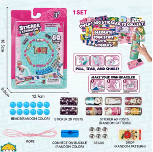 Rouleaux de Perles Créatives et Autocollants Surprises contient des Kit de Bijoux : Papeterie Amusante pour Enfants ayant 5A+