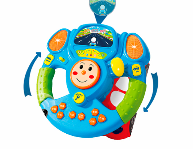 Volant Musical avec Projection Lumineuse est un Jouet Interactif et Éducatif pour Enfants contient un sons Réalistes et Lumières Colorées – Image 2