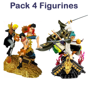 Pack de 4 Figurines One Piece – Luffy, Ace, Sanji & Zoro Wano